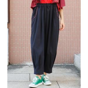 「チチカカ」 イージーパンツ MEDIUM ネイビー レディース