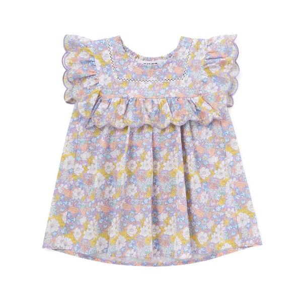 ブラウス シャツ 花柄肩フリルチュニック(80~130cm) キッズ 子供服 女の子
