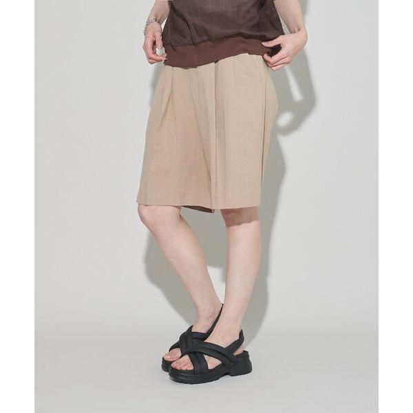 ハーフパンツ パンツ 短パン リネンクロスショートパンツ レディース