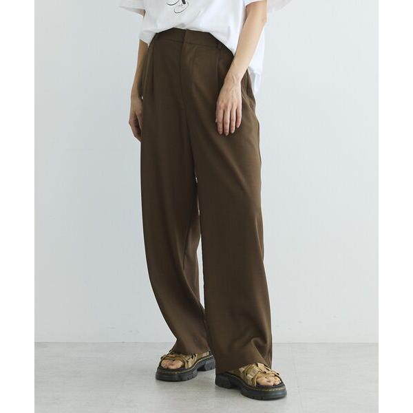 パンツ １タックストレートパンツ レディース