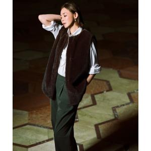 パンツ ストレッチチノクロス2タックワイド パンツ レディース