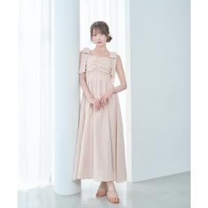 ワンピース Cotton lace ribbon cami dress