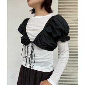 ブラウス シャツ 半袖 Puff Crop Blouse レディース