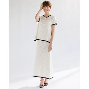ワンピース クロッシェニット・ナロースカート