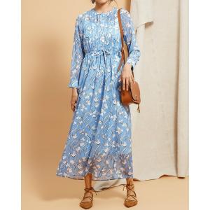 ワンピース シフォン・ピンタック・ロングワンピースの商品画像