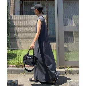 ワンピース 「高身長さんサイズ有」オーバーサイズノースリーブワンピース