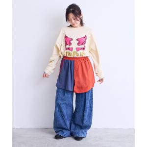スカート ワッフルサテンリメイクスカート/おとな
