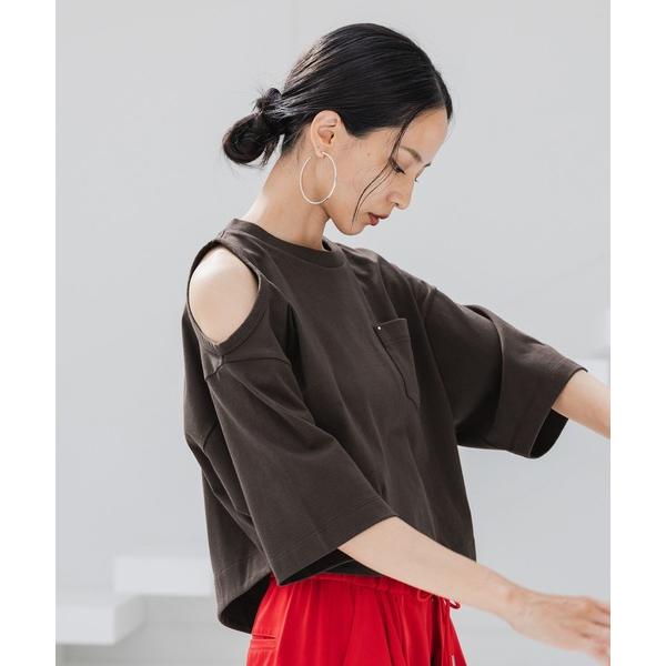 tシャツ 半袖 「HEREIAM」オープンショルダープルオーバー レディース