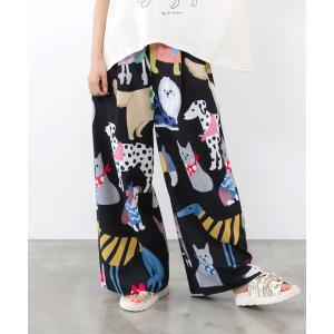 ワイドパンツ パンツ 162683：3柄展開 リラックスワイドパンツ レディース