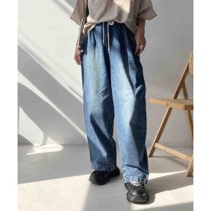 ワイドパンツ ジーンズ デニム デニムパンツ イージーワイド カーブデニムパンツ レディース
