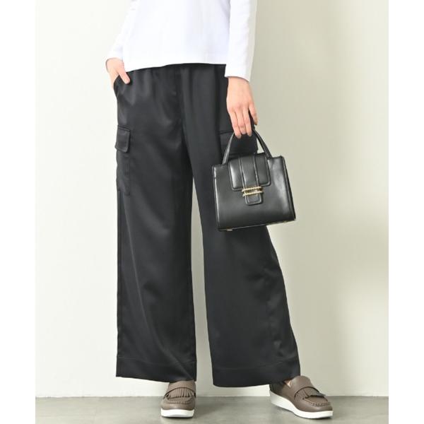 ワイドパンツ カーゴパンツ 上品サテンカーゴパンツ / カーゴパンツ サテンパンツ ワイドパンツ イ...