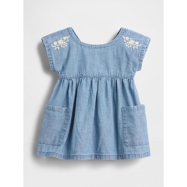 ワンピース 刺しゅう デニム ポケットワンピース (ベビー) キッズ 子供服 女の子