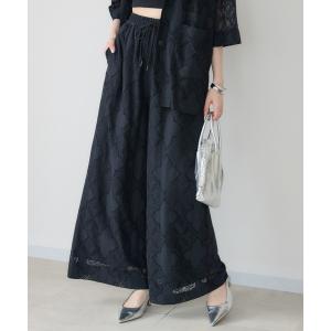 ワイドパンツ パンツ cloche レース生地ワイドパンツ レディース