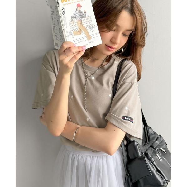 「Java」 半袖Tシャツ MEDIUM グレイッシュベージュ レディース