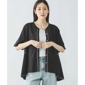 「GLOBAL WORK」 半袖ブラウス LARGE ブラック レディース