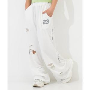 ワイドパンツ パンツ クラッシュ スウェットパンツ キッズ 子供服 女の子