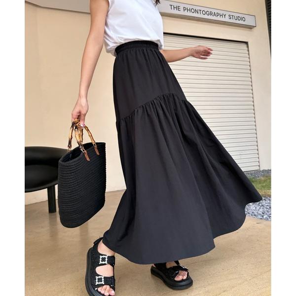 スカート TIERED GATHER LONG SKIRT