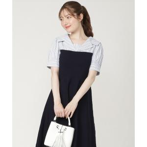 ワンピース 半袖 「6/5発売」セーラーカラードッキングワンピース