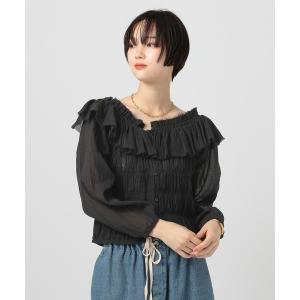ブラウス シャツ 「オフショルにもできる」2WAYラッフルブラウス レディース