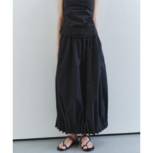 ロング スカート 「tageechita」タックバルーンヘムロングスカート