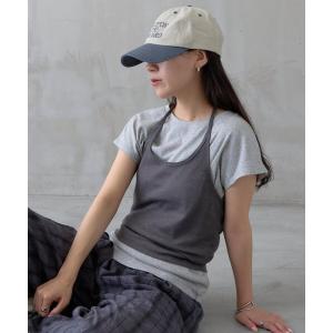 tシャツ 半袖 「PIKO企画/WEB限定」ホルターネックキャミソールレイヤードTシャツ レディース