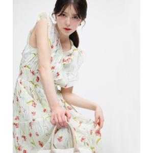 ワンピース 夏 シフォンプリーツワンピース