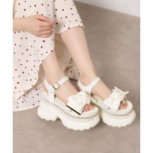 厚底 サンダル 夏 「SPORTS SANDAL COLLECTION」グリッターラインリボンスポサン レディース