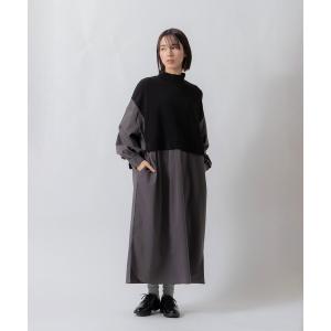 ワンピース 「KELEN / ケレン」パネルデザインニットコンビワンピース