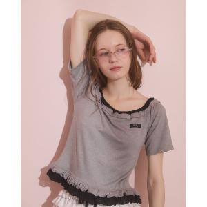 tシャツ 半袖 レースレイヤードトップス レディース
