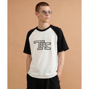 tシャツ カレッジ風TKラグラン配色ミニ裏毛T メンズ