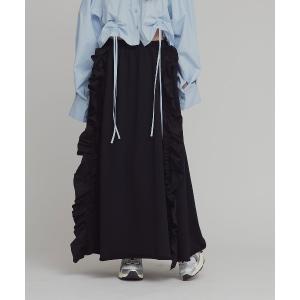 ロング スカート ビッグ フリル スウェット ロング スカート / Big Frill Sweatshirt Long Skirt