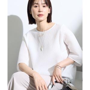 tシャツ 「華奢見え」ジャカード ドルマントップス レディース