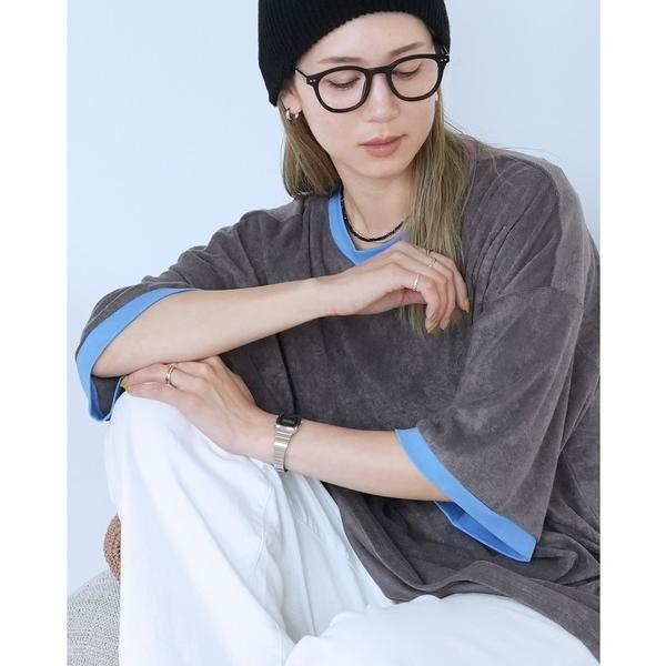 tシャツ 半袖 パイルリンガーBIGTシャツ レディース