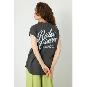 tシャツ スクリプトロゴノースリーブトップス レディース