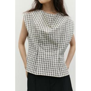 ブラウス シャツ 夏 バックリボンチェックブラウス レディース