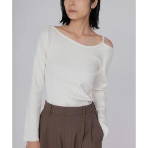 ニット セーター asymmetry rib pullover(アシンメトリーリブプルオーバー) レディース