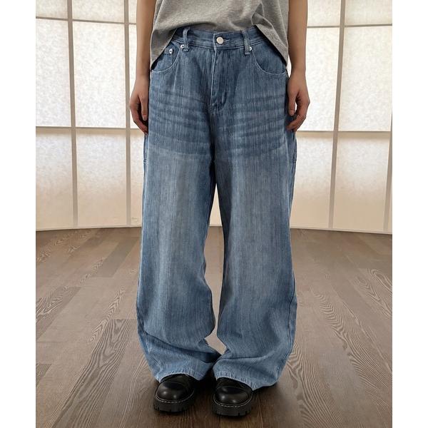 ワイドパンツ ジーンズ デニム デニムパンツ 「低身長 / 高身長用 サイズが選べるカラーパンツ」「...