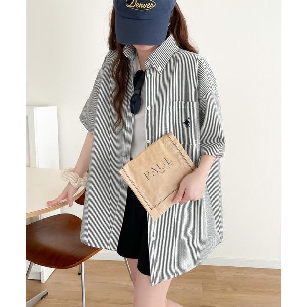 「Java」 半袖シャツ LARGE ブルー レディース