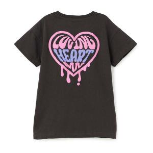 ワンピース 「綿100%」「プチプラ」バックハート半袖Tシャツワンピース キッズ 子供服 女の子