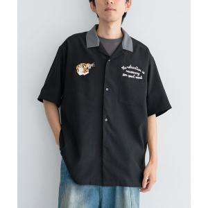シャツ 半袖 オープンカラーボーリングシャツ メンズ
