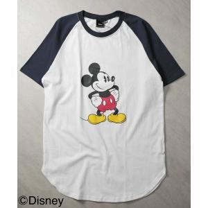 tシャツ 「Disney/MICKEY MOUSE 」ミッキー ラグラン ちょいBIG T メンズ