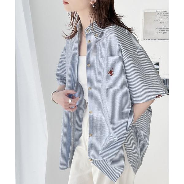 「Java」 半袖ブラウス MEDIUM ブルー レディース