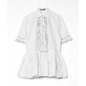「DOLCE&GABBANA」 ドット シャツワンピース 36 ホワイト レディース