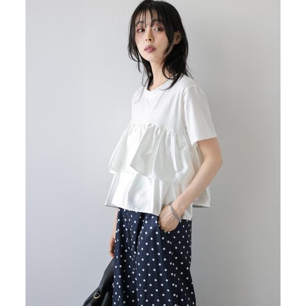 セットアップ 夏 フリル×ドットパンツセットアップ レディース