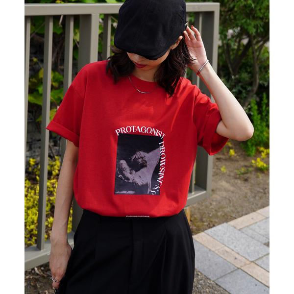 tシャツ Chillfar デザインモチーフボックスロゴTEEシャツ レディース