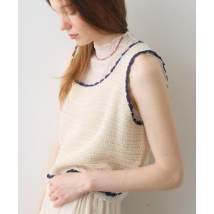 ベスト ジレ bicolor short knit tank / バイカラーショートニットタンク レディース