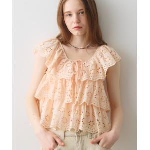 ブラウス シャツ cutwork frill tiered blouse / カットワークフリルティアードブラウス レディース