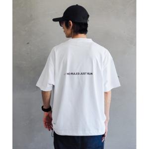 tシャツ 「Leyline」Adjuster graphic tee / 裾ドローコード ビッグシルエットTシャツ メンズ レディース