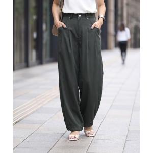 ワイドパンツ パンツ 裾が絞れる薄さら涼感ワイドパンツ レディース