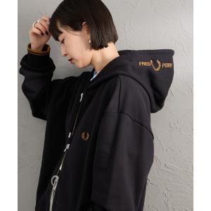 フレッドペリー パーカー 「WEB先行予約」「FRED PERRY/フレッドペリー」 別注 フードロゴ刺繍 スウェットジップパーカー レディース メンズ